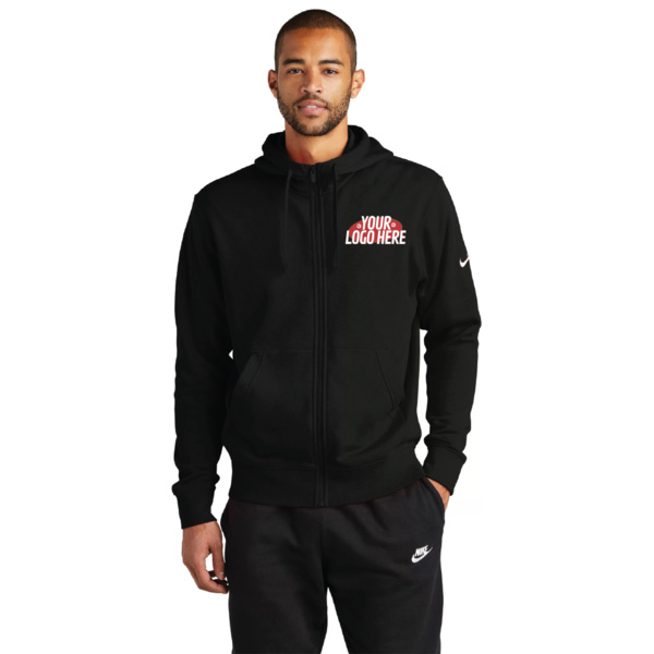 NIKE CLUB FLEECE SLEEVE SWOOSH FULL ZIP HOODIE. Thumbnail