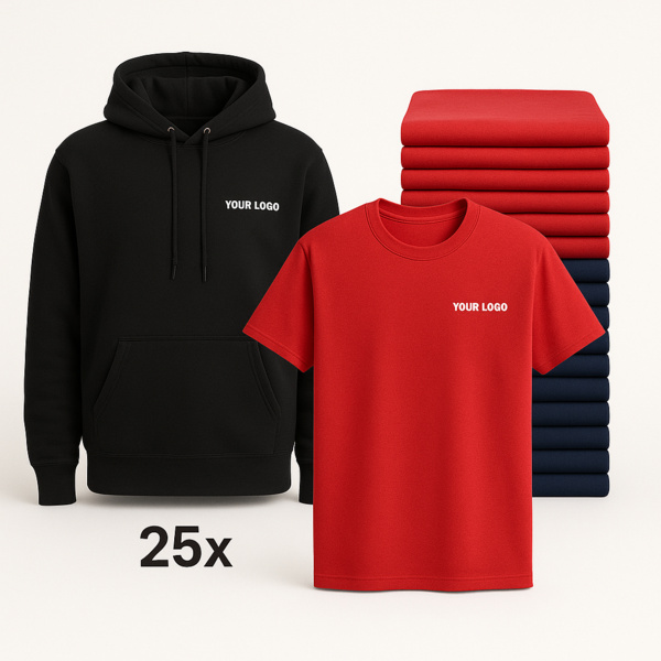 Hoodie & Tee Package -  25x T-Shirts + 25x Hoodies Thumbnail