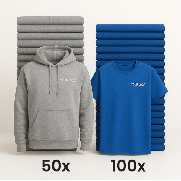 Enterprise Apparel Kit -  100x T-Shirts + 50x Hoodies Thumbnail