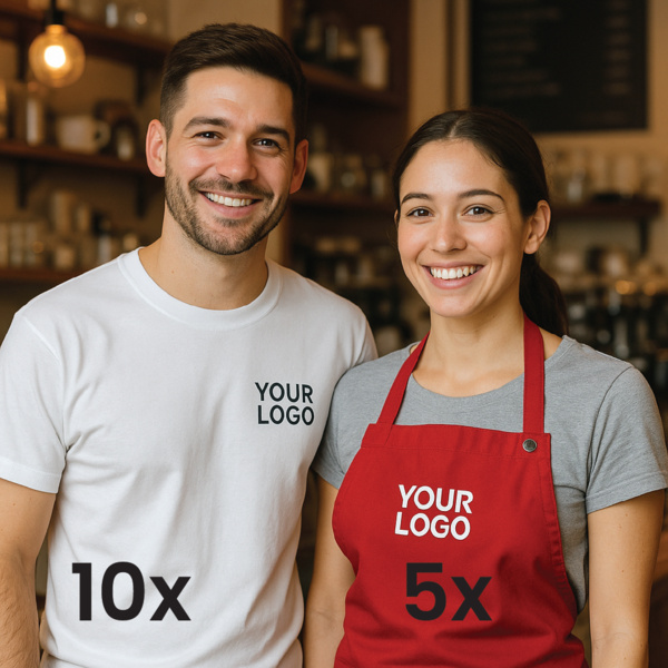 Starter Café Kit - 10x T-Shirts + 5x Aprons Thumbnail